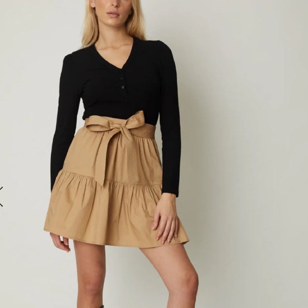 Margot Two Tone Dress Black/Khaki